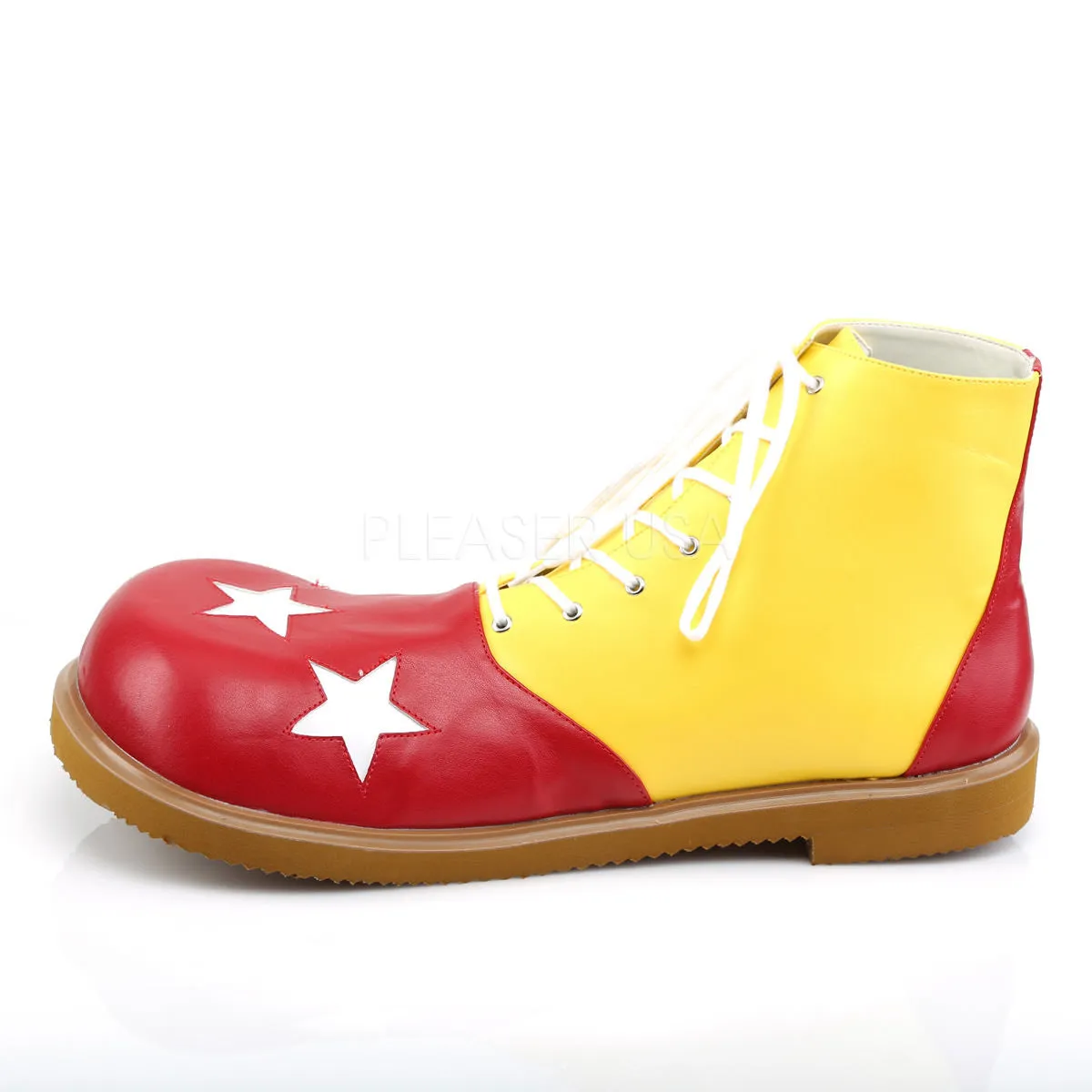Best Work Boots For Scaffolding FUNTASMA CLOWN-02 Yellow-Red Pu Clown Shoes