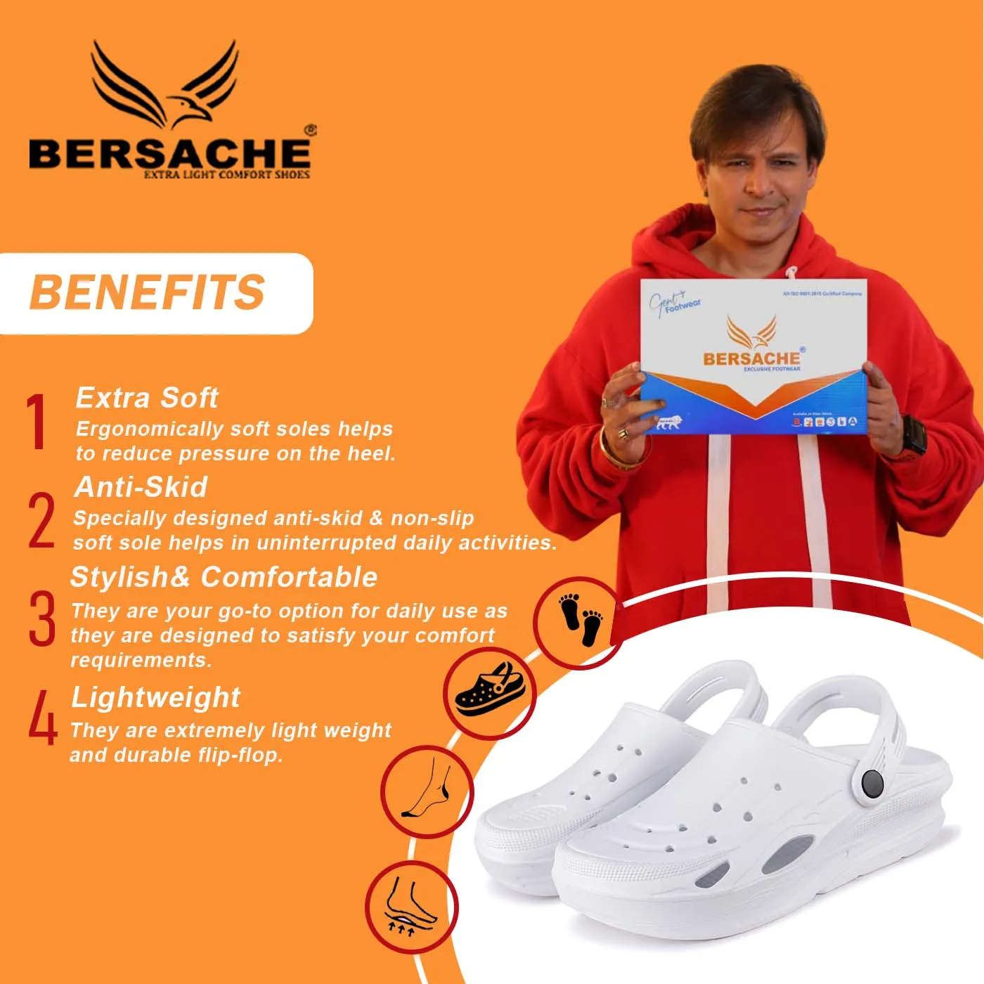 Miu Miu Slippers Bersache Extra Soft Classic Casual with Back Strap Regular wear with Ultra Soft & Flexibility Technology Flip-Flop for Men's/ Boy's 6064-White