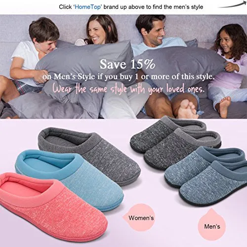 Cloud Nine Slippers HomeTop Women's Comfort Slip On Memory Foam French Terry Lining Indoor Clog House Slippers (M /7-8 B(M) US, Red)