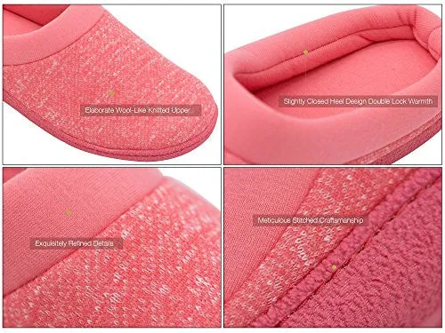 Slippers With Dogs On Them HomeTop Women's Comfort Slip On Memory Foam French Terry Lining Indoor Clog House Slippers (M /7-8 B(M) US, Red)