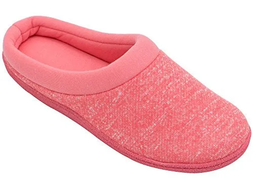 HomeTop Women's Comfort Slip On Memory Foam French Terry Lining Indoor Clog House Slippers (M /7-8 B(M) US, Red) Slippers In Spanish Chanclas