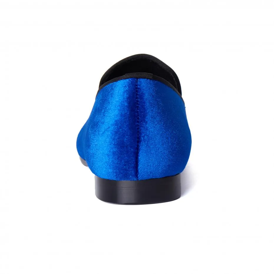 Harpelunde Men Wedding Dress Shoes Velvet Loafer Slippers Gold Plate Wool Slippers With Leather Soles