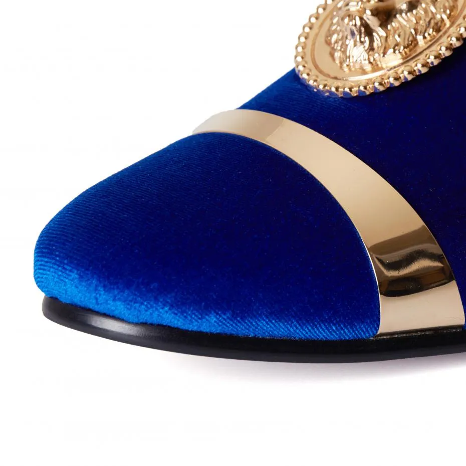 Good Slippers For Sweaty Feet Harpelunde Men Wedding Dress Shoes Velvet Loafer Slippers Gold Plate