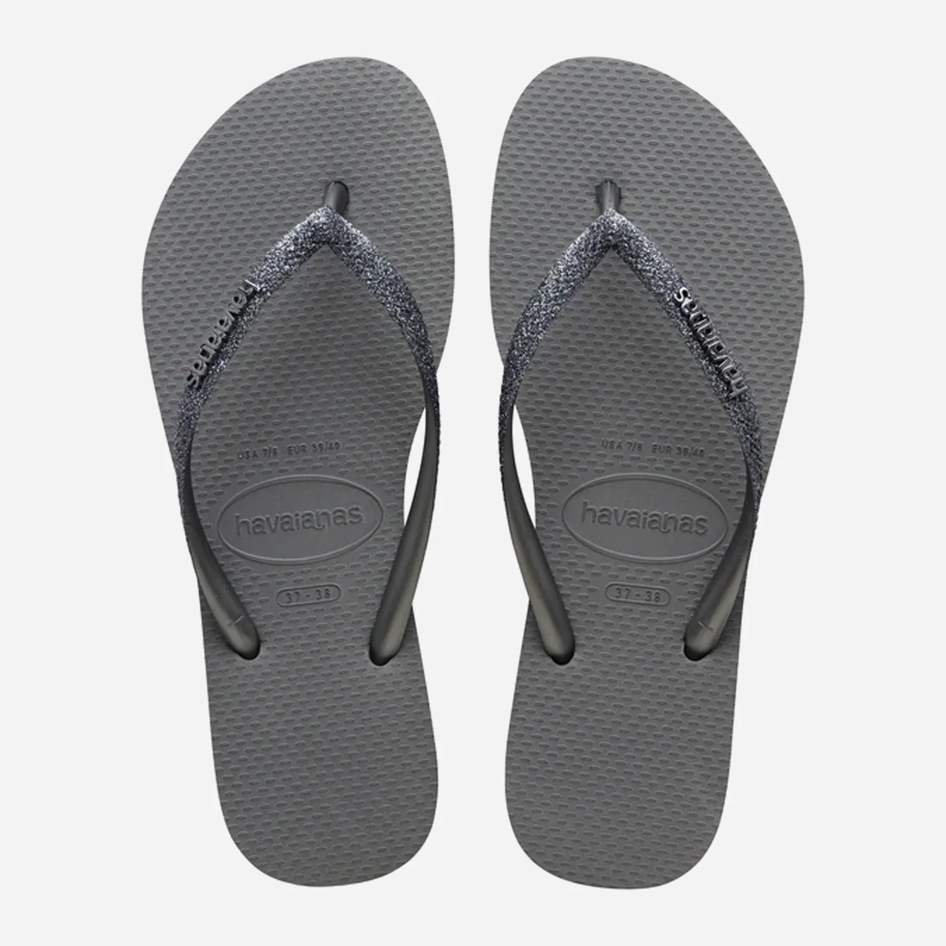 Havaianas Slim Glitter II Flip Flops - Grey/Graphite Water Friendly Flip Flops