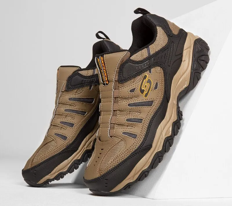 Canvas Slip On Sneakers Skechers MEN AFTER BURN Extra Wide Width 51866 (Pebble)