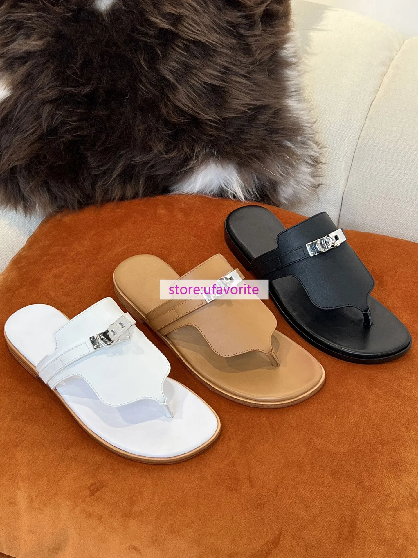 Flip Flops With Yoga Mat Bottom cow leather Flip flops slippers casual shoes women 35-41 top quality 2022