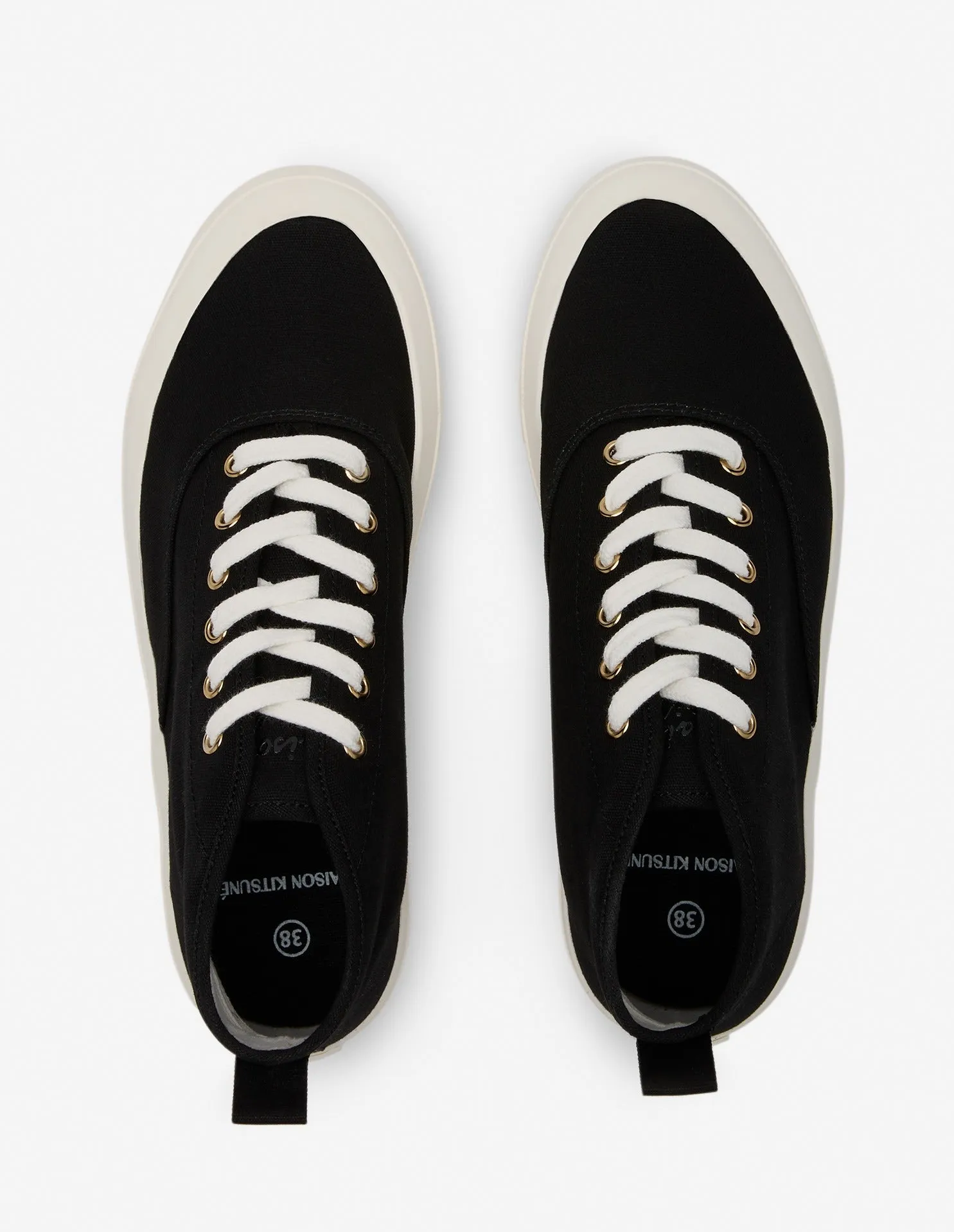Sneakers That Add Height HIGH TOP CANVAS LACE-UP SNEAKERS