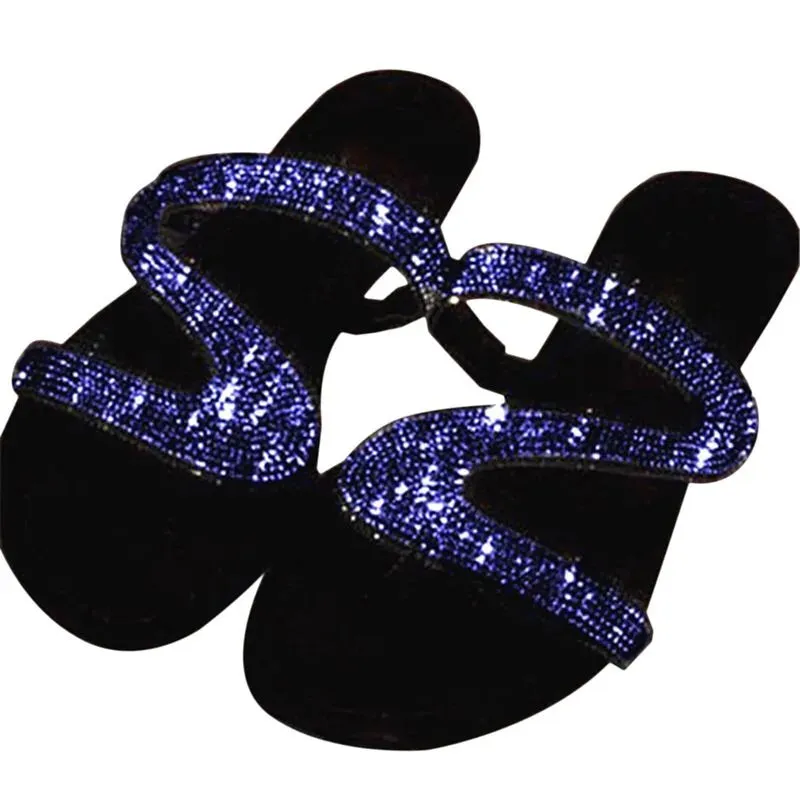2023 Women Summer Flat Bling Slippers Female Flip Flops Sandals Outdoor Beach Women Sandals  Glitter Shoes for Women Flip Flop Wreaths