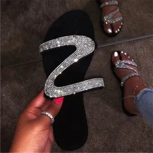 2023 Women Summer Flat Bling Slippers Female Flip Flops Sandals Outdoor Beach Women Sandals  Glitter Shoes for Women Plastic Flip Flops Bulk