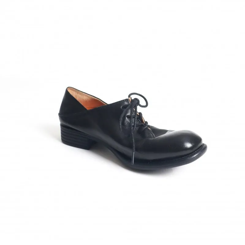 øriginalgrand 2.0 Wingtip Oxfords Horse Leather Derby Shoes Retro Round Toe Low Block Heel Lace Up Leather Shoes Black/White