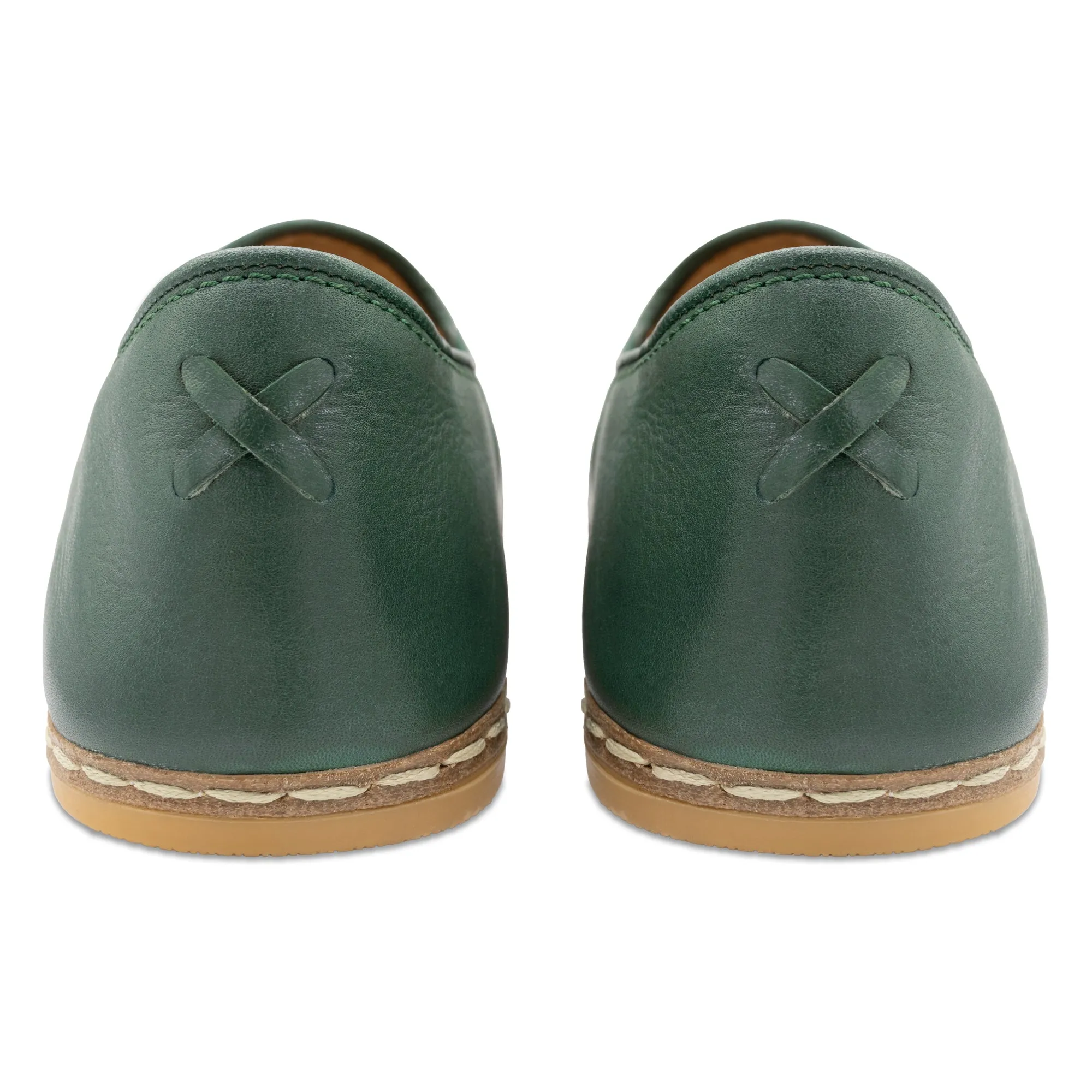 Leather Slip On Sneaker Hunter Green Slip Ons for Men
