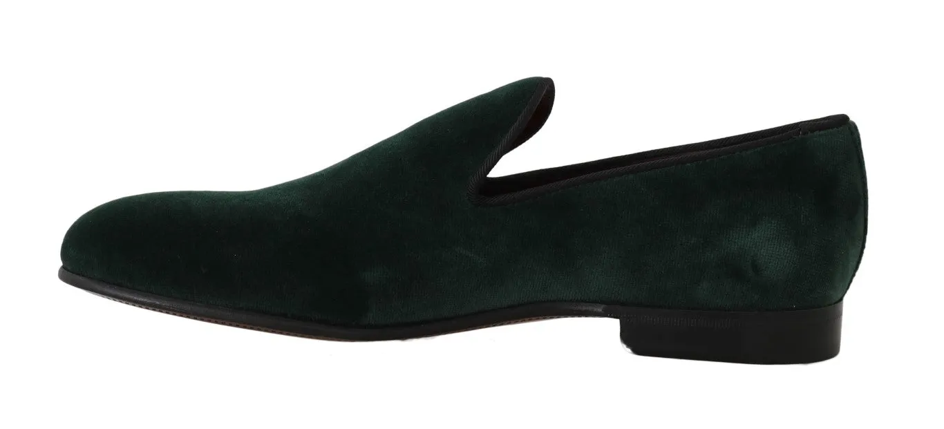 Width Penny Loafers Dolce & Gabbana Green Suede Leather Slippers Loafers