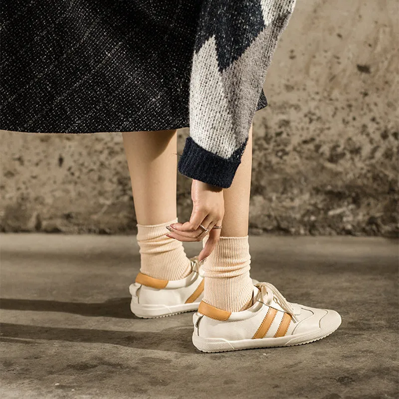 Feelbarefoot Oxfords Handmade Soft Leather white shoes for women Lace up Sneakers Designer Shoes Yellow/Green/Black