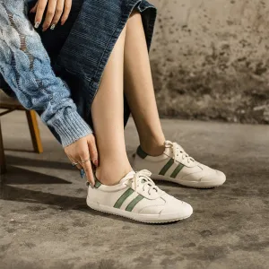 Oxfords Outfits Handmade Soft Leather white shoes for women Lace up Sneakers Designer Shoes Yellow/Green/Black