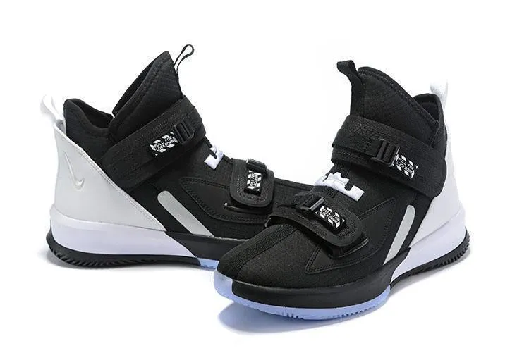 Flat Feet Asics Shoes Nike Lebron Soldier XIII 13 Black White Men Sneaker Shoes !!! CYBER MONDAY SALE !!!