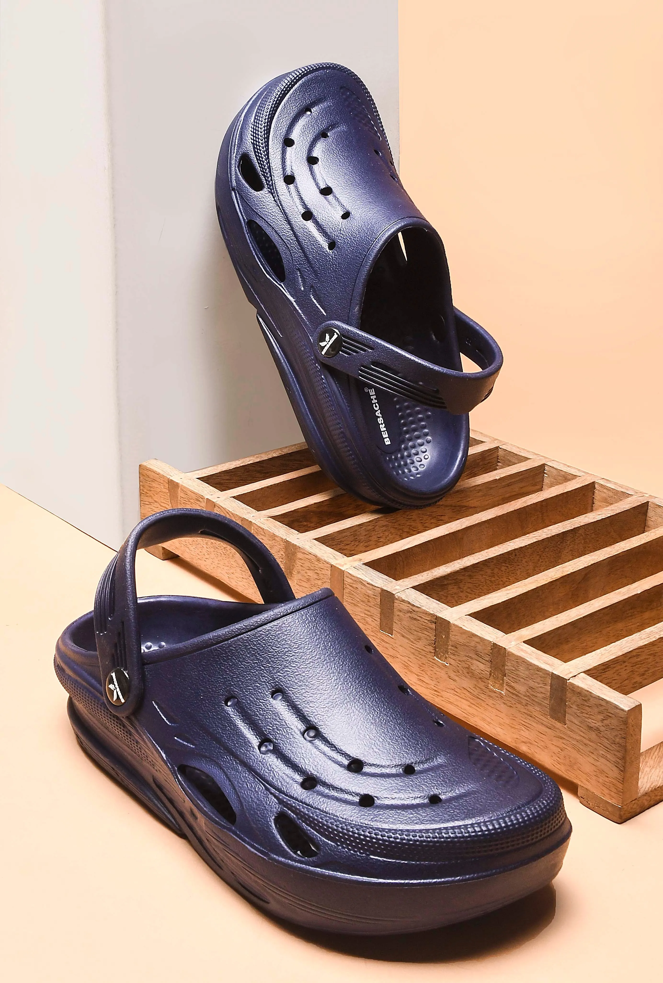 Bersache Extra Soft Classic Casual with Back Strap Regular wear with Ultra Soft & Flexibility Technology Flip-Flop for Men's/ Boy's 6062-Navy Sliders Fluffy