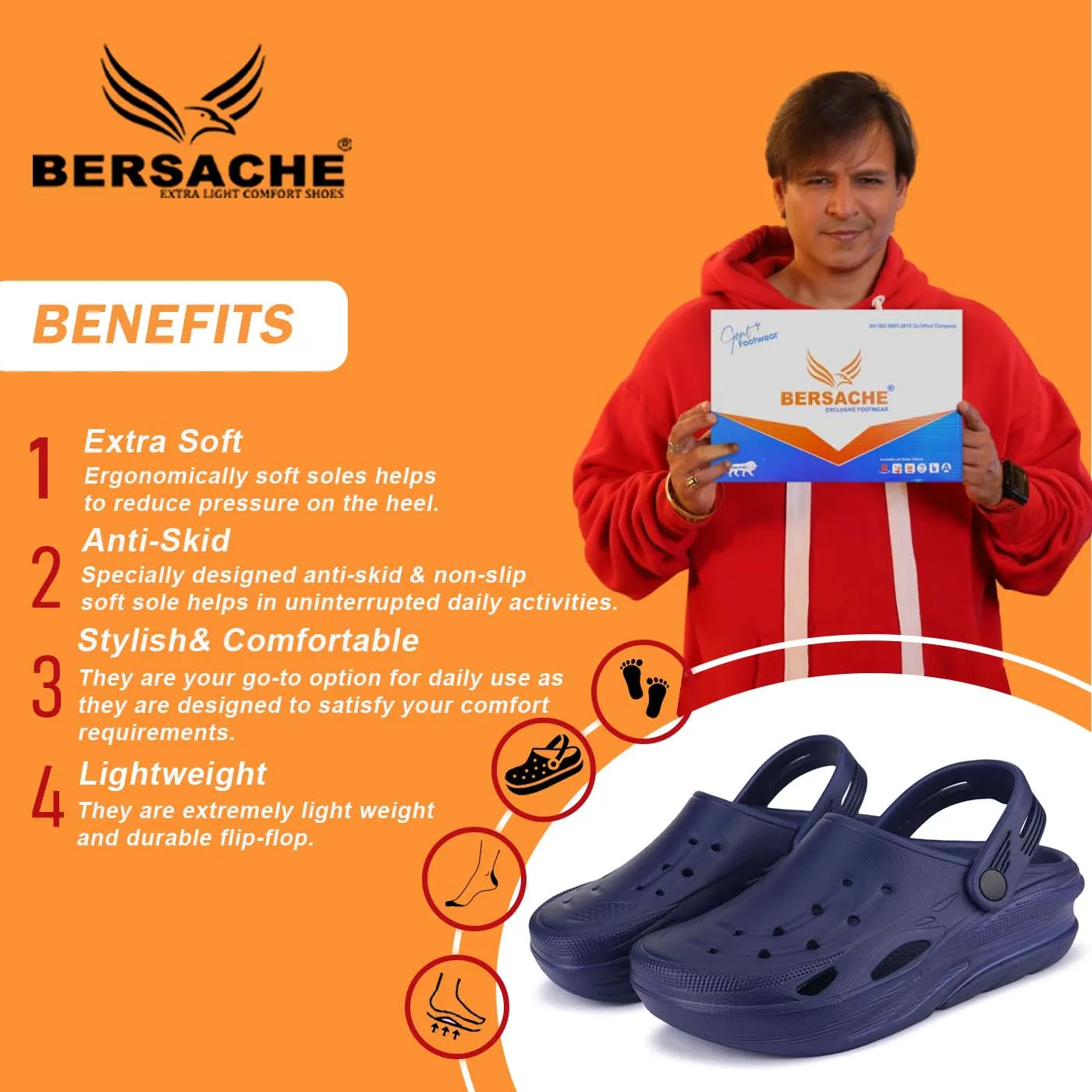 Bersache Extra Soft Classic Casual with Back Strap Regular wear with Ultra Soft & Flexibility Technology Flip-Flop for Men's/ Boy's 6062-Navy Soft Sole Moccasin Slippers