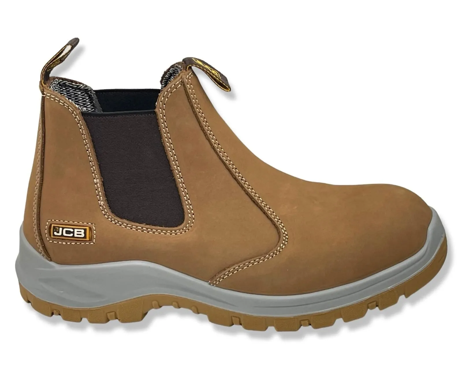 Best Low Cut Work Boots JCB Leather Chelsea Boots NST 2870-OB In Camel For Men's