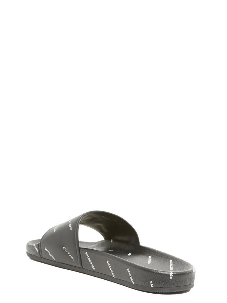 Sandals Affiliate Program Balenciaga Logo Print Slides