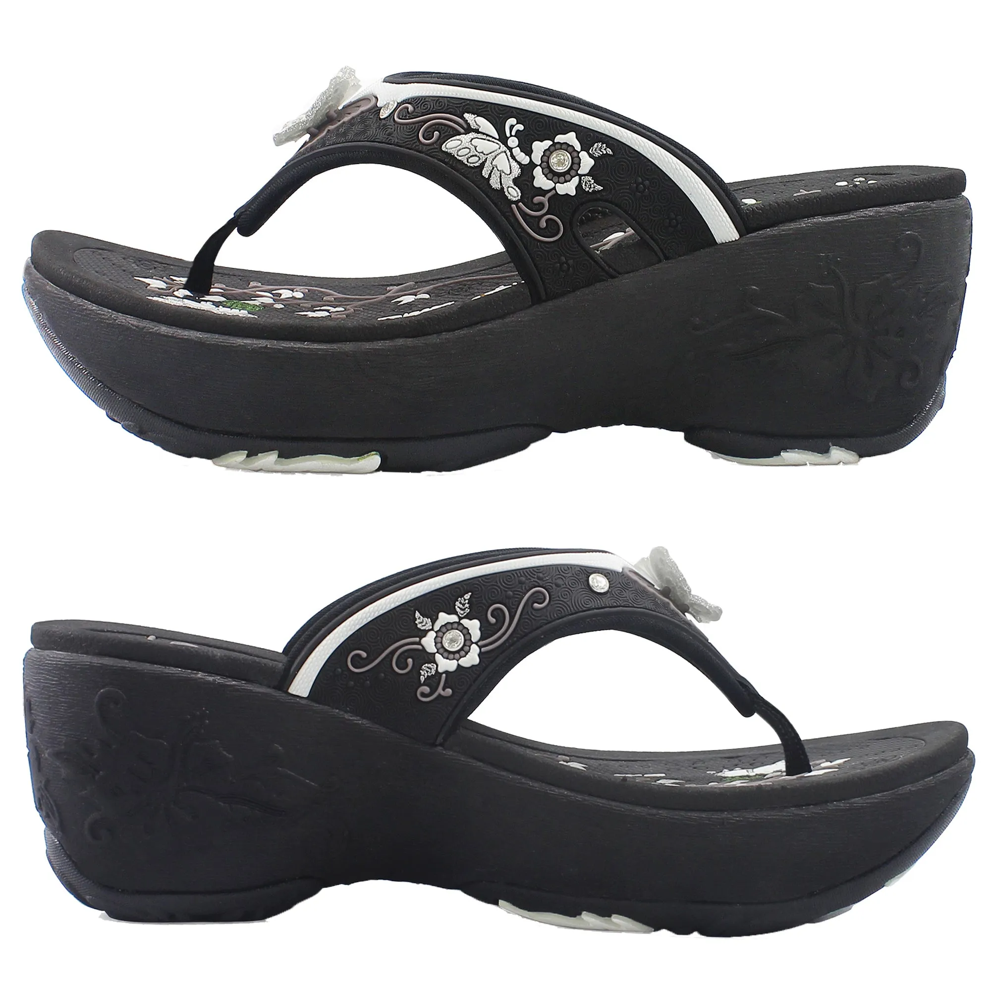 Flip Flops For Wedding Wedge: 8161 Black