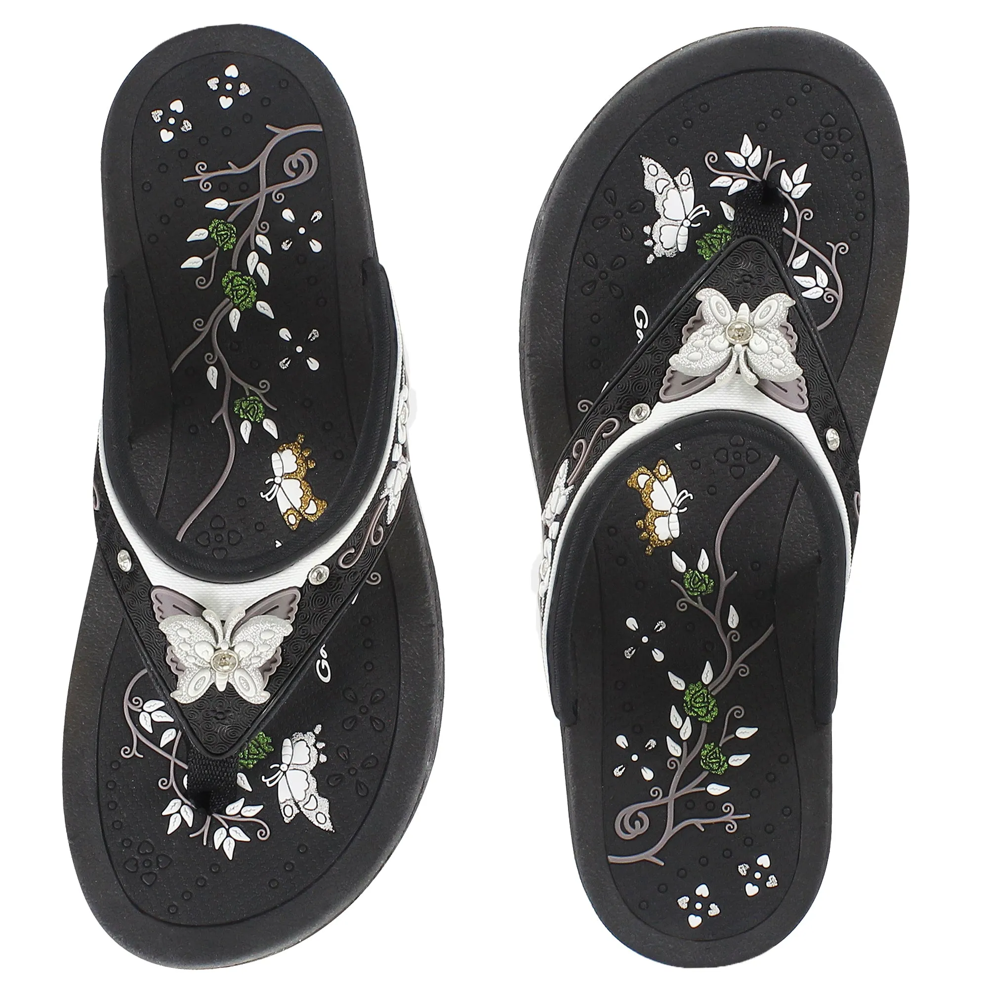 Flashy Flip Flops Wedge: 8161 Black