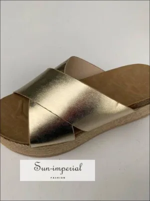 Comfort Footbed Flip Flops Gold Summer Women Slippers Open Toe Platform Casual Shoes each Ladies Outdoor Flip Flops X Shape