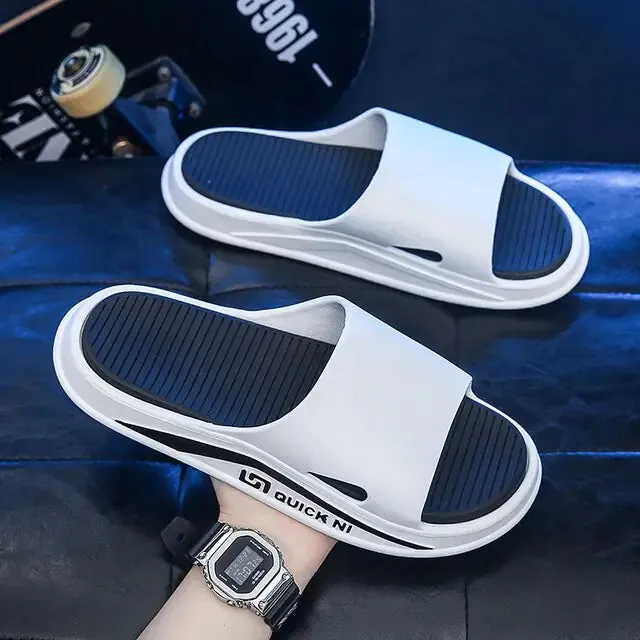 JOYWILL 2022 Summer Men Slippers Outdoor Male Shoes Anti-slip Fuzzy Slippers