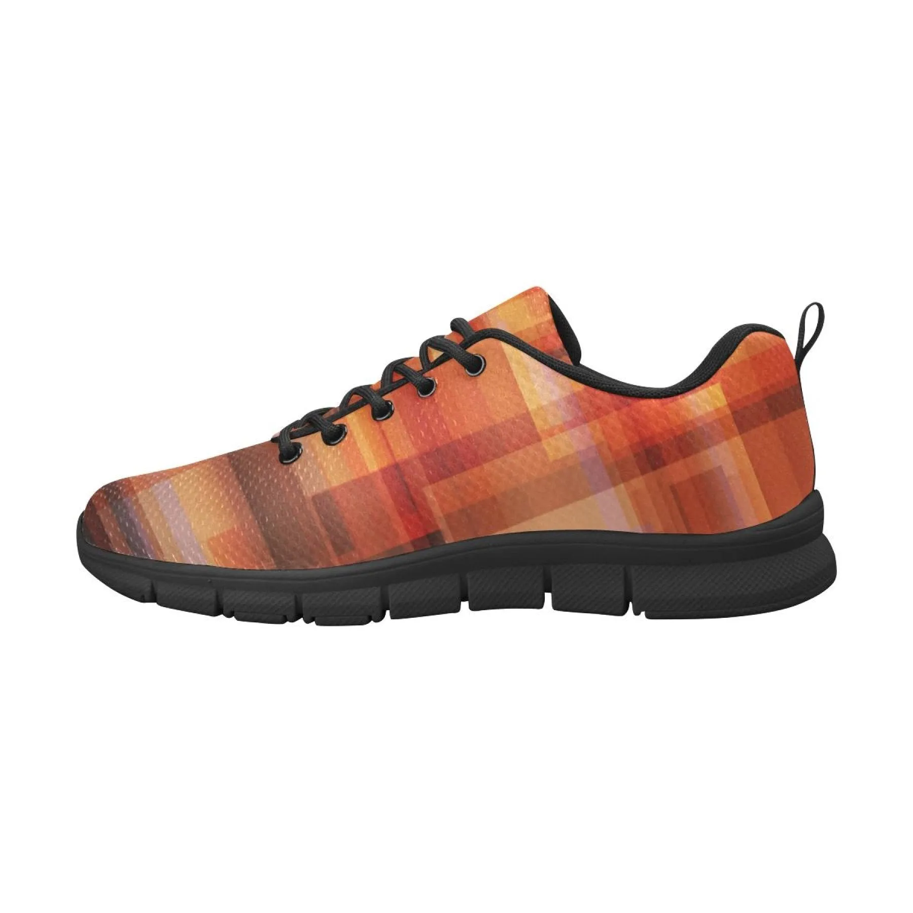 Good Distance Running Shoes Uniquely You Womens Sneakers, Geometric Brown and Black Running Shoes by inQue.Style