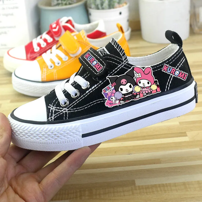 Best Way To Clean Canvas Sneakers Kawaii Kuromi Student Canvas Shoes Kids Size with Velcro Fastener