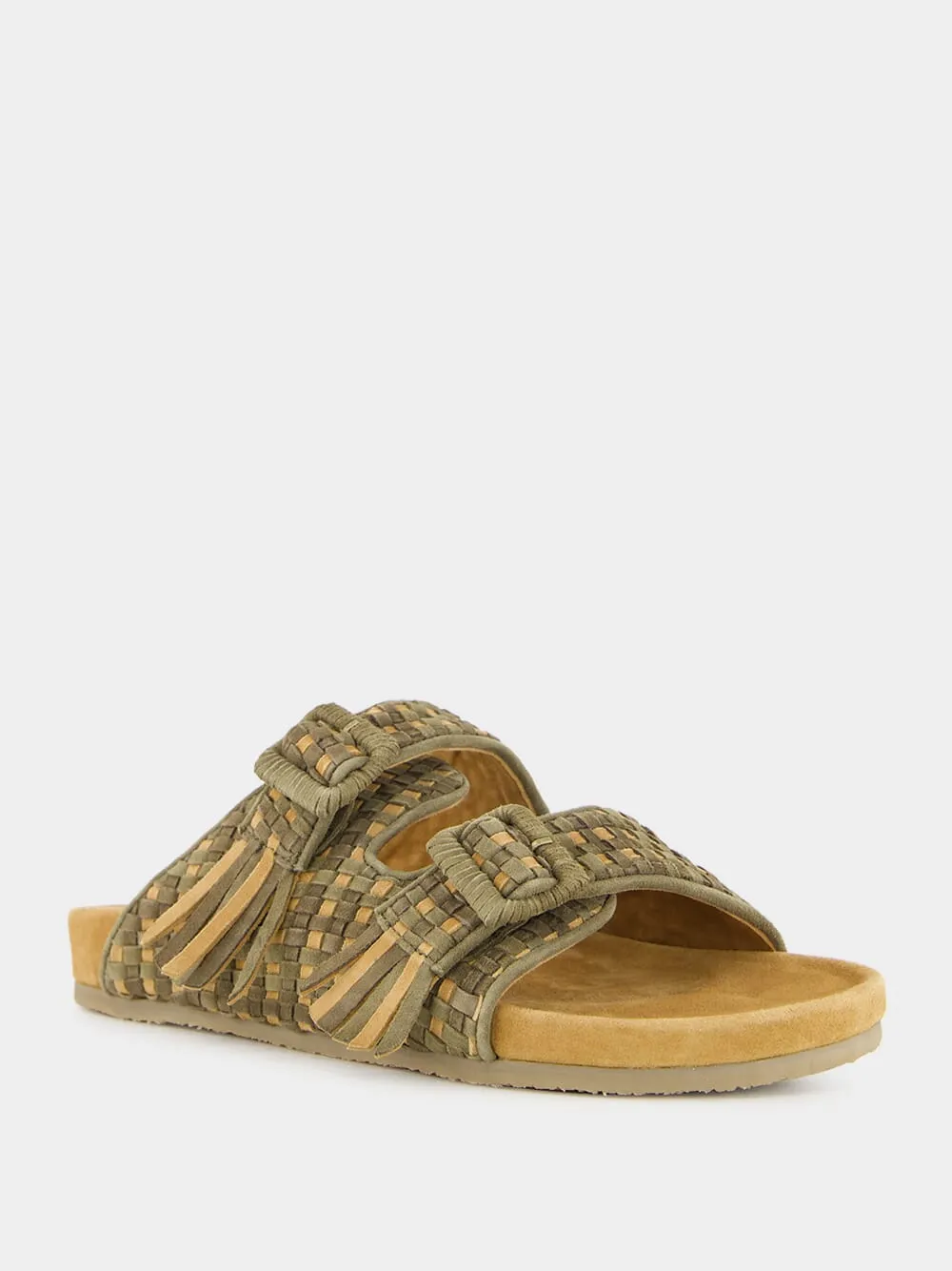Sandals Huts Over The Water Khaki Green Tress Suede Sandals