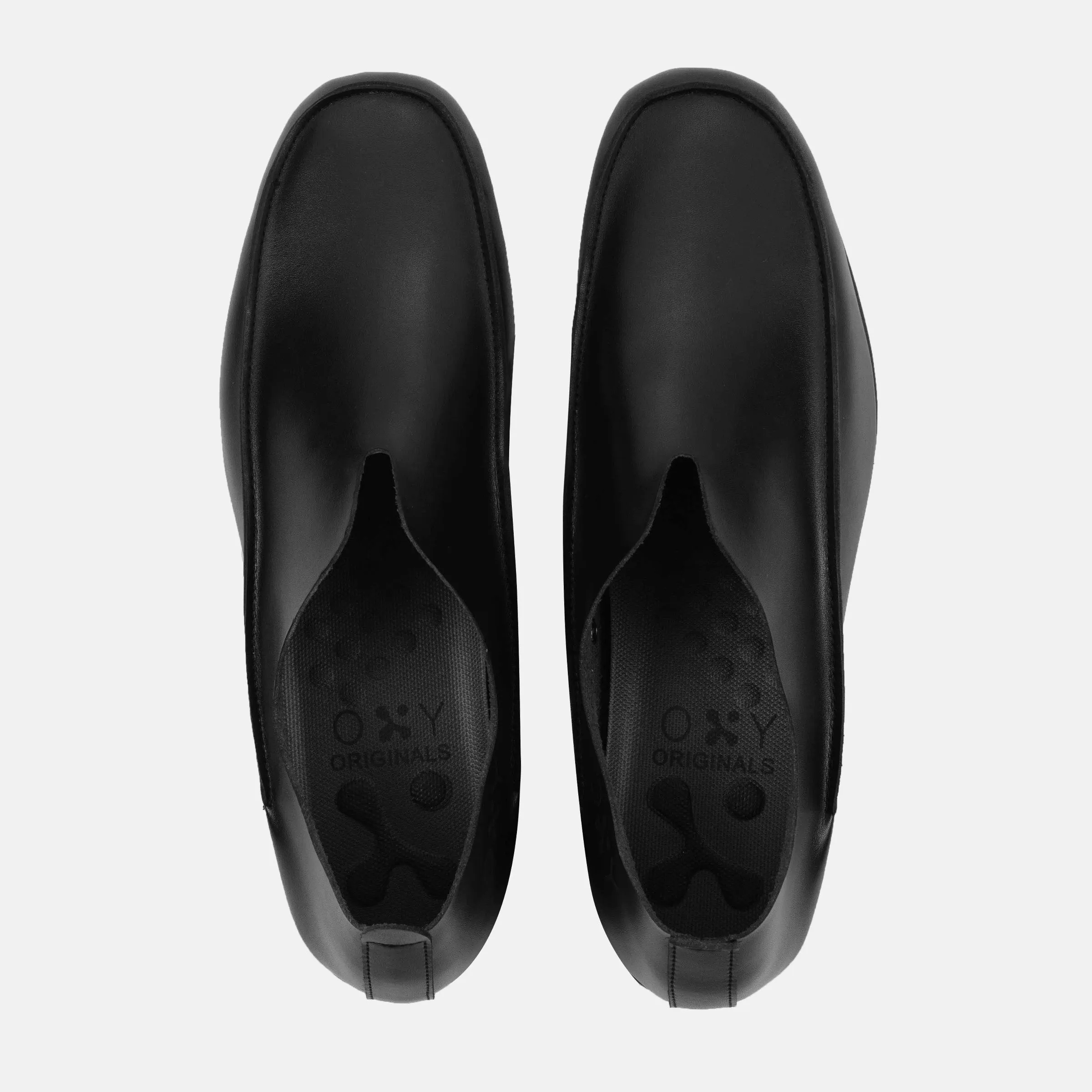 LACROSSE Black Leather White Loafers