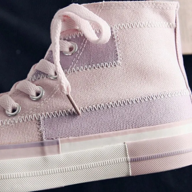 Trending Sneakers 2024 Lavender Harajuku High Top Cut Canvas Shoe