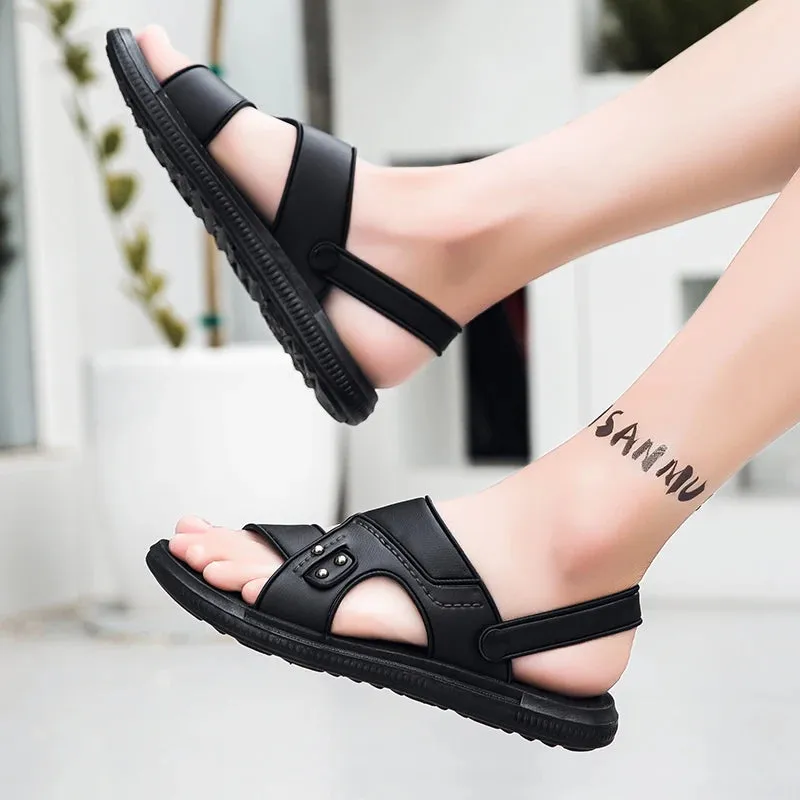 Summer Men Sandals Open Toe Flat Mens Casual Shoes Outdoor Walking Sandals for Men Beach Shoes sandalias hombre Men slippers Bottom Shoes Flats
