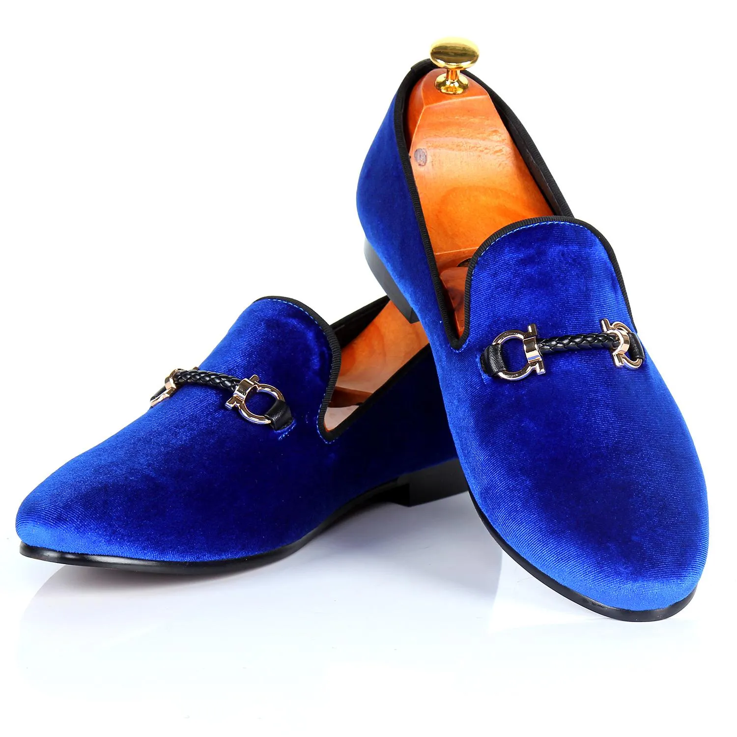 Harpelunde Men Flats Buckle Strap Casual Shoes Velvet Loafer Slippers Slippers With Moving Ears