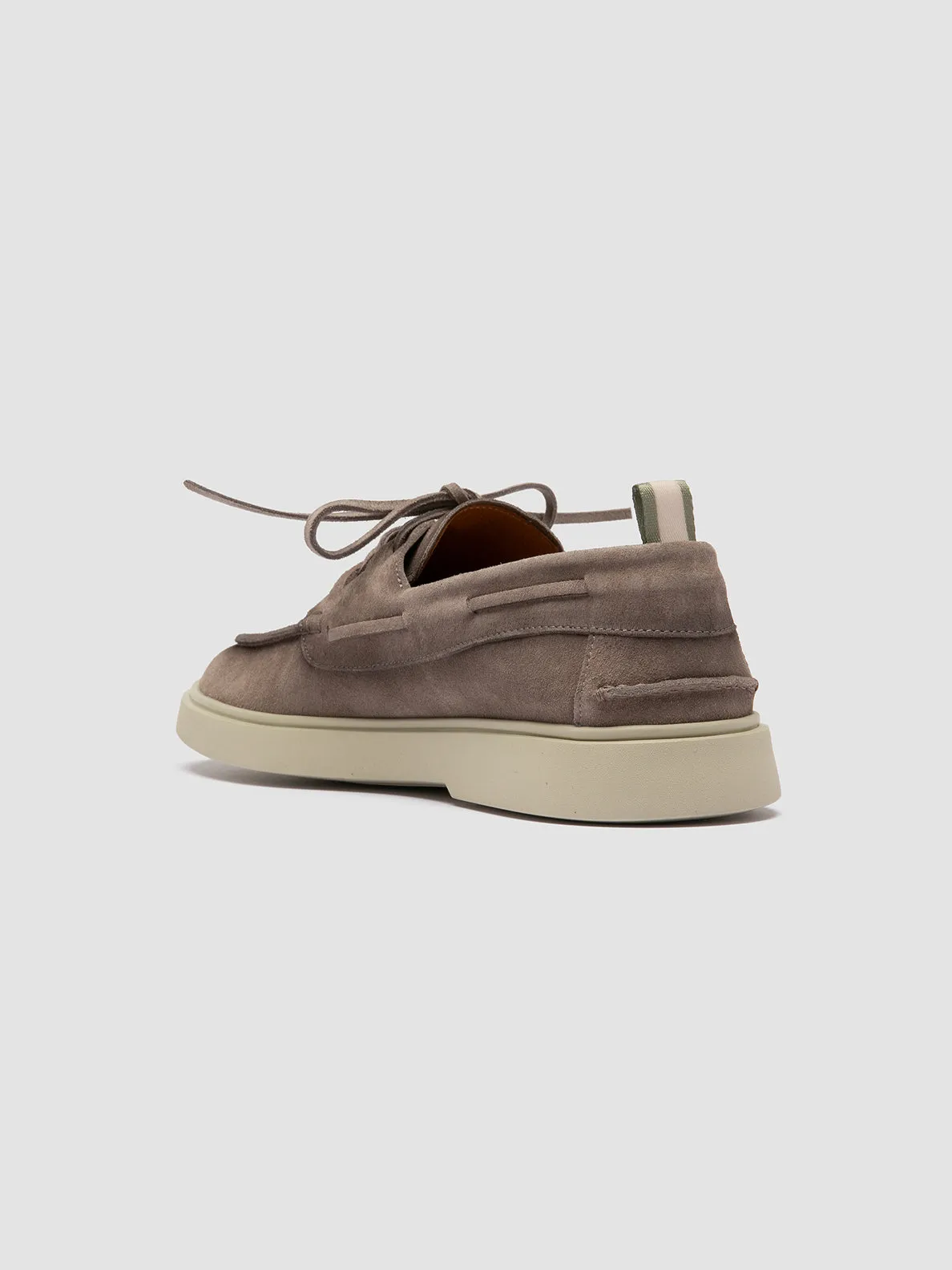 Work Outfits With Loafers BONES 013 - Grey Suede Boat Shoes