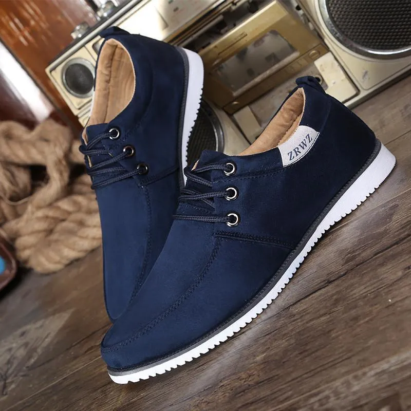 Chunky Lace Up Loafers Mens Casual Canvas Loafers