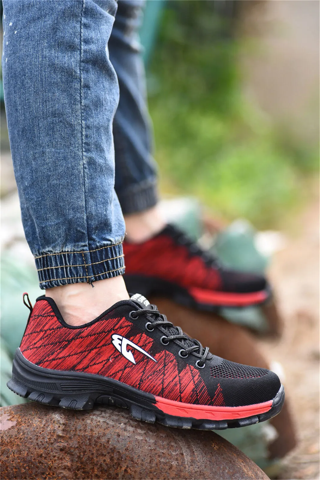 Lightweight Safety Shoes for Men Steel Toe Work Shoes Non-Slip Protective Sneaker How To Keep Feet Cool In Work Boots