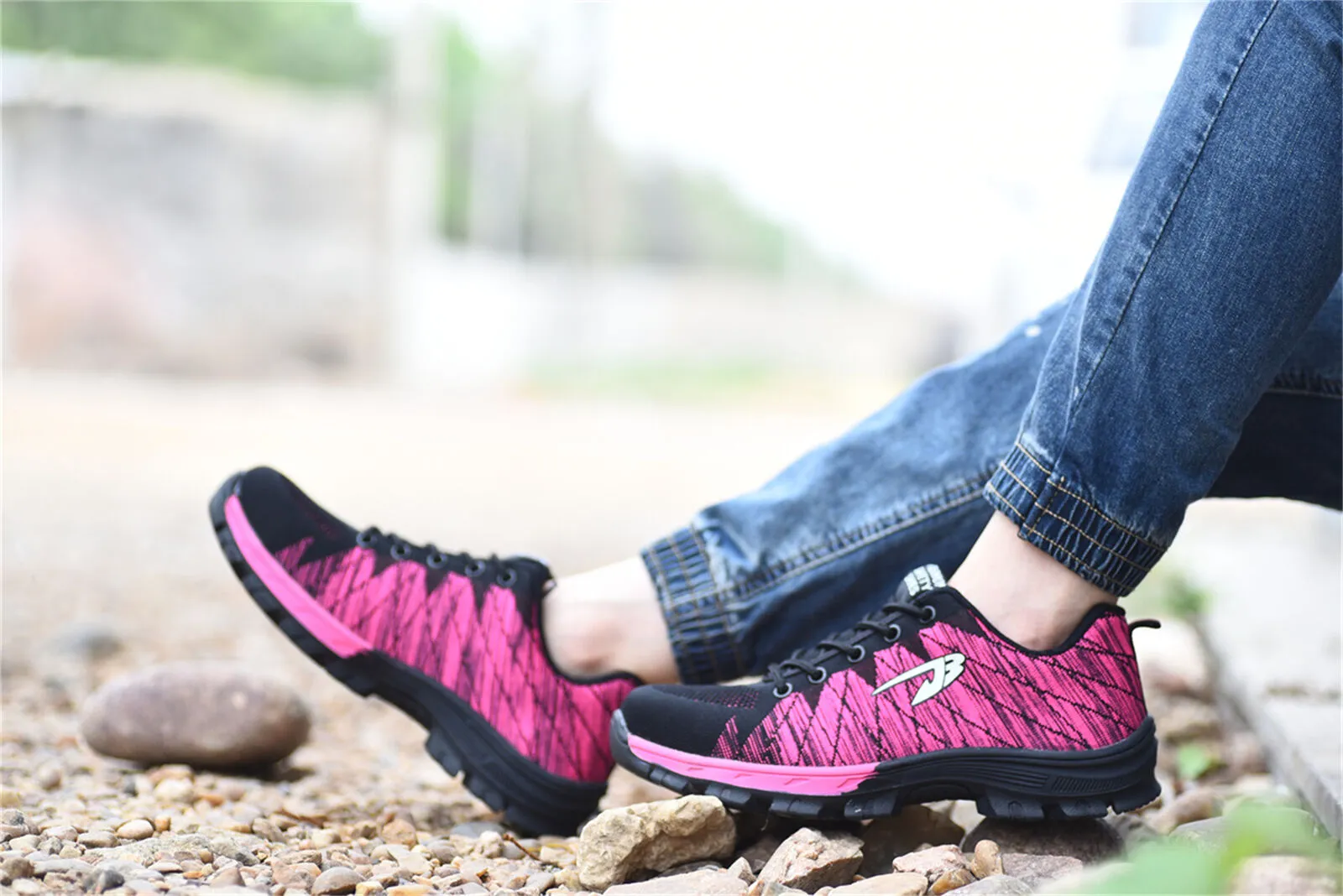 Lightweight Safety Shoes for Men Steel Toe Work Shoes Non-Slip Protective Sneaker Work Boots For Flat Footed