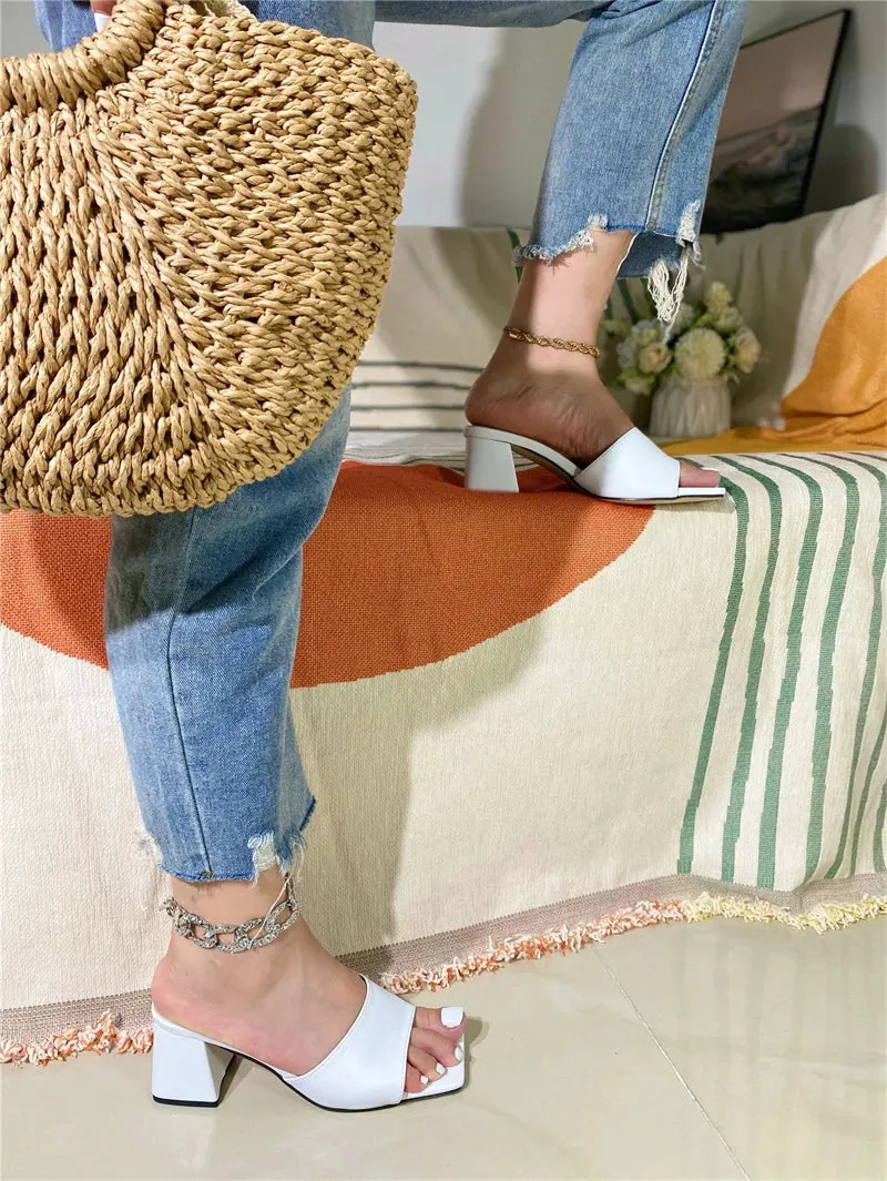 Breathable Slippers Liyke hochwertige gemtliche Leder Frauen Hausschuhe Sandalen Mode Open Toe Low Square Heels Panto letten Outdoor Casual Beach Slides Schuhe