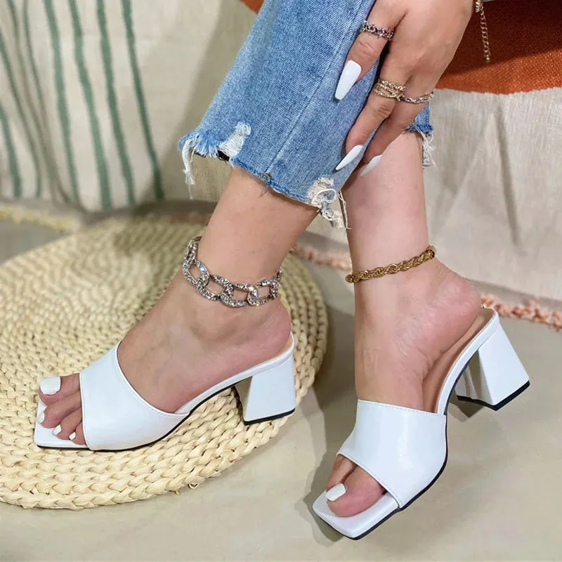 Liyke hochwertige gemtliche Leder Frauen Hausschuhe Sandalen Mode Open Toe Low Square Heels Panto letten Outdoor Casual Beach Slides Schuhe Sheep By The Sea Slippers