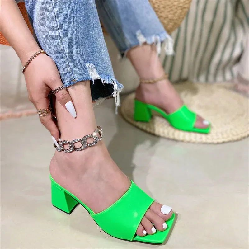 Hot Dog Slippers Liyke hochwertige gemtliche Leder Frauen Hausschuhe Sandalen Mode Open Toe Low Square Heels Panto letten Outdoor Casual Beach Slides Schuhe