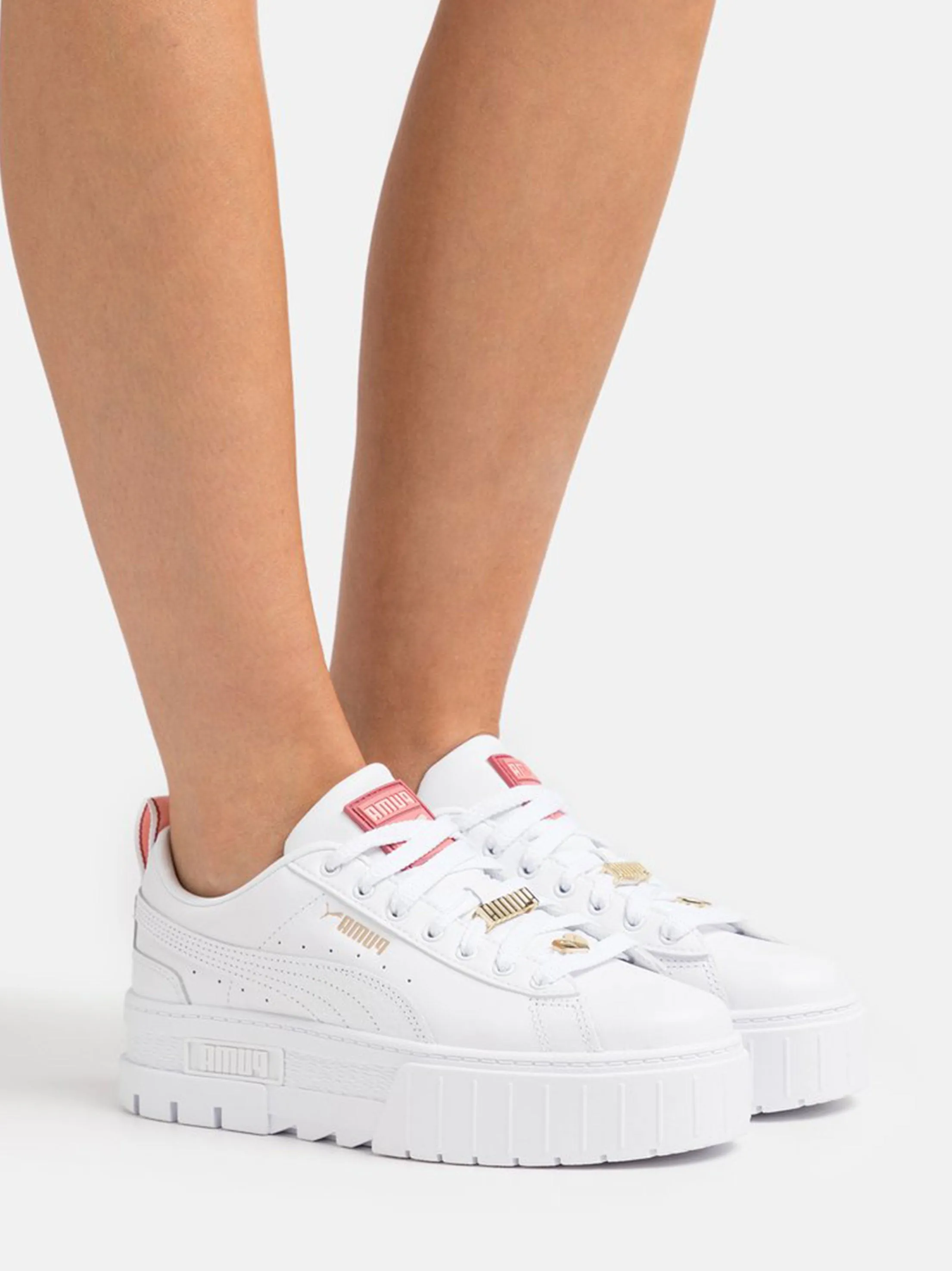 Women's Logo Brand Leather Shoes,White Slip Resistant Shoes Flats