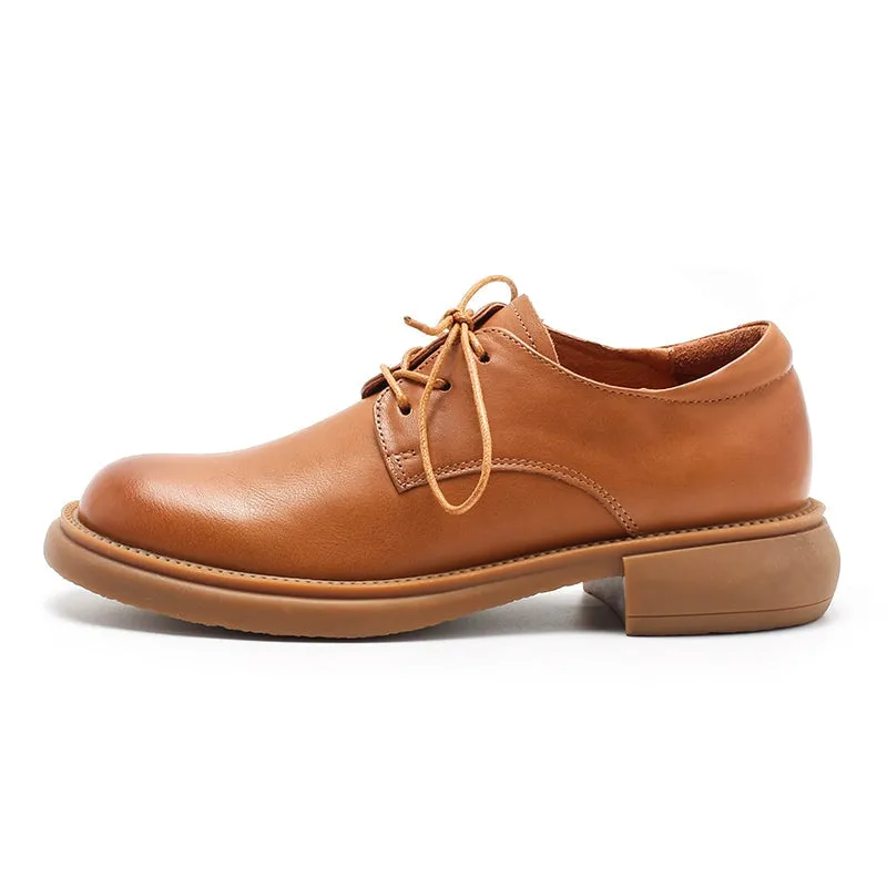 Vegetable Tanned Leather Derby Shoes Lace Up Oxfords in Brown/Khaki/Black Dickinson Cap Toe Oxfords