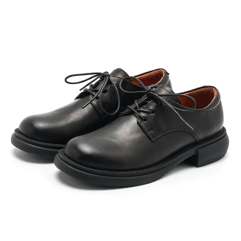 The Pearl Oxford Vegetable Tanned Leather Derby Shoes Lace Up Oxfords in Brown/Khaki/Black