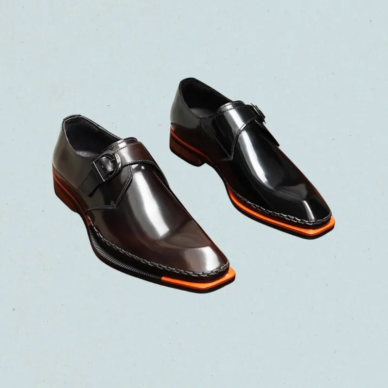 Leopard Penny Loafers Lorebound Men's Dress Shoes  Business Loafers for Men in Black & Amber