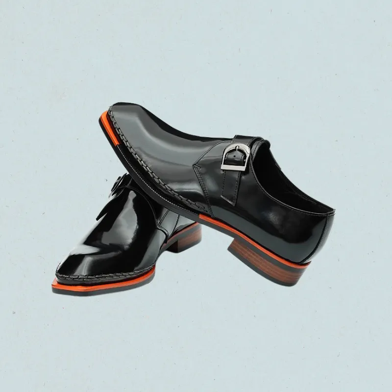 Lorebound Men's Dress Shoes  Business Loafers for Men in Black & Amber Intentionally Blank Marblehead Loafers