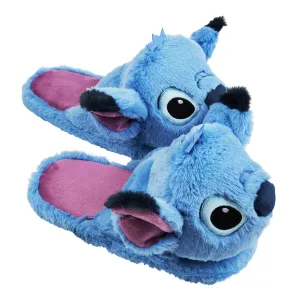 Tasman Slides Disney Ladies Slippers,  Fluffy Indoor House Shoes - Stitch