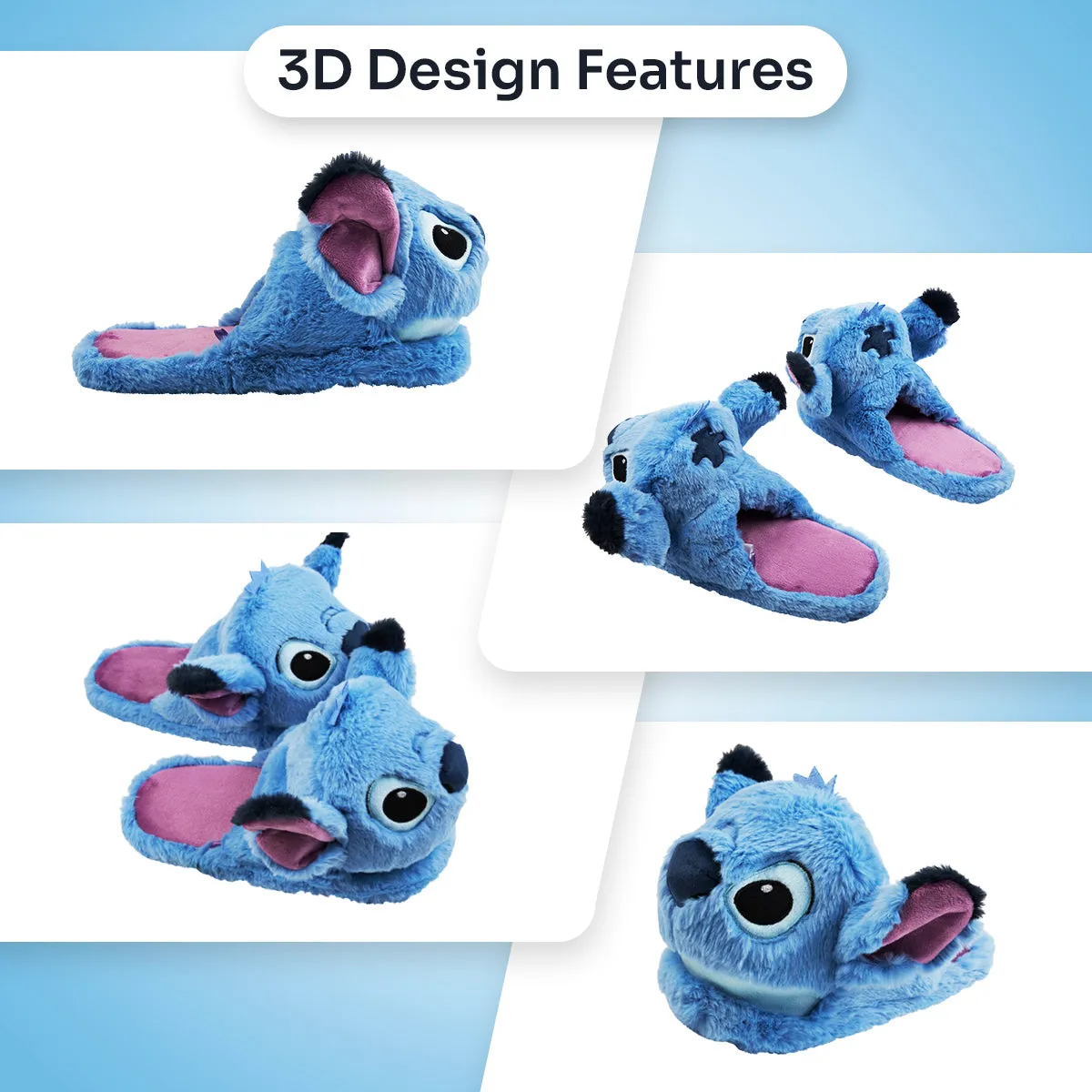 Disney Ladies Slippers,  Fluffy Indoor House Shoes - Stitch Slides Shoes Cheap