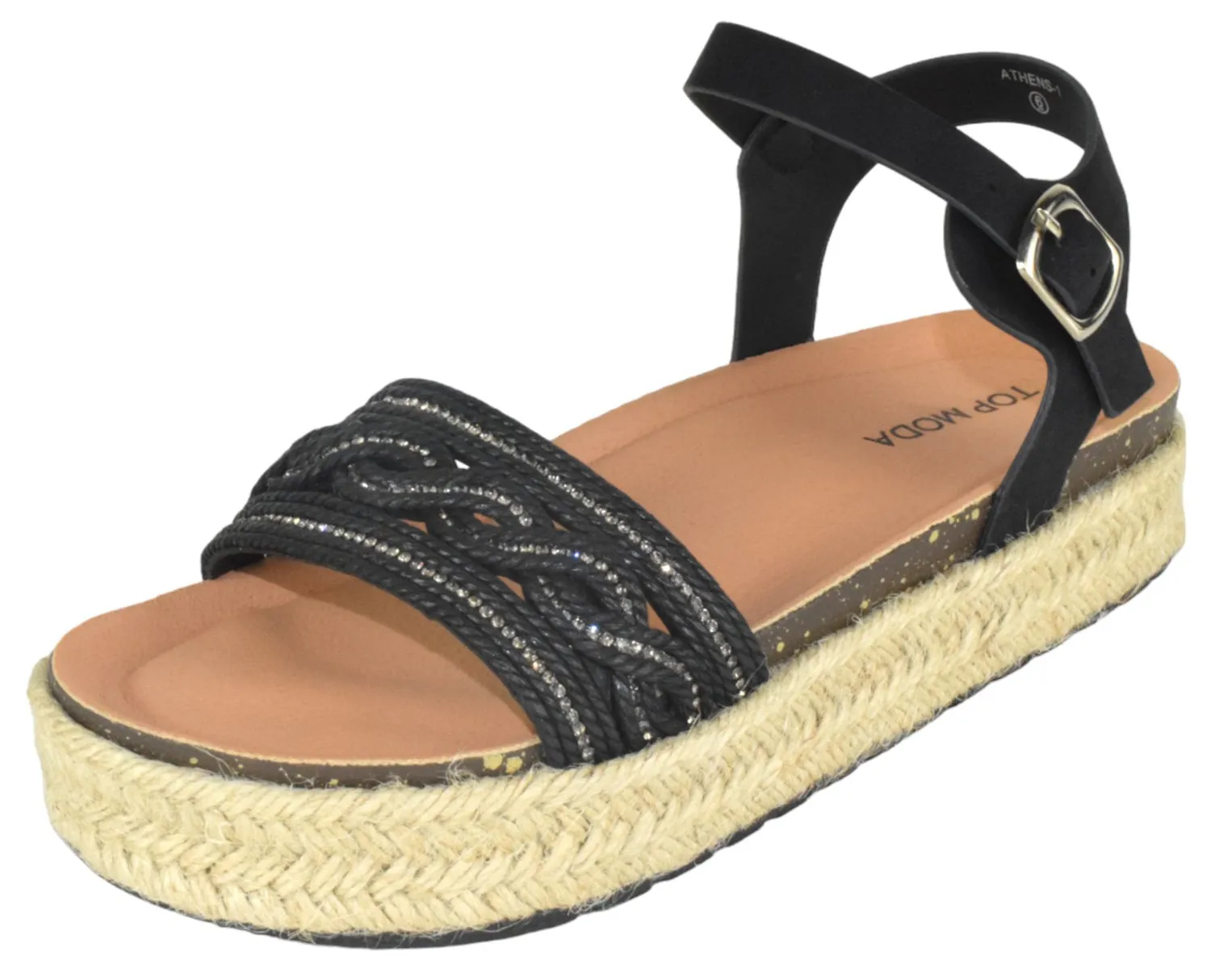 Sandals Covered Toe ATHENS-1 Black TOP MODA