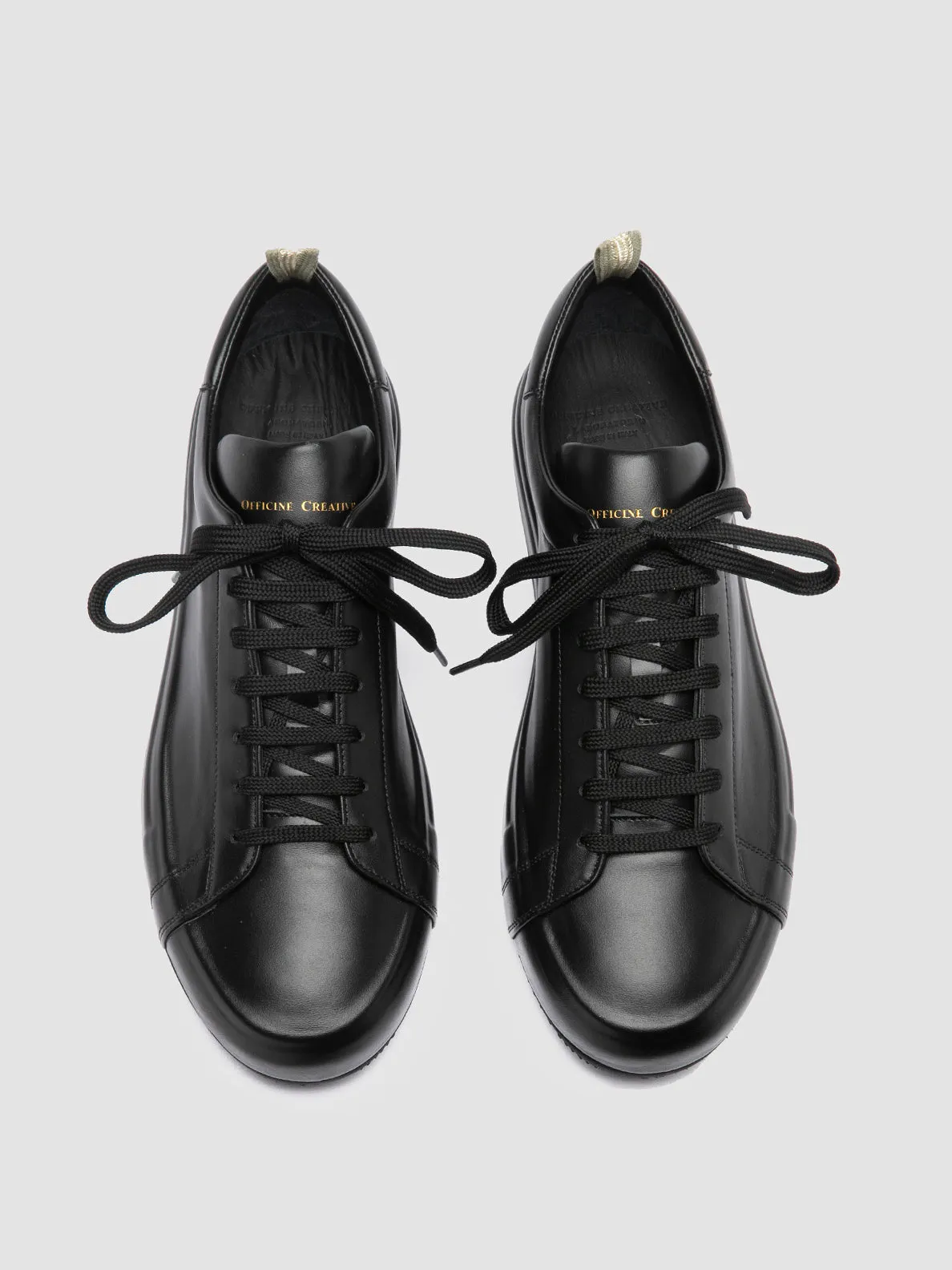 Karina Sneakers EASY 001 - Black Leather Low Top Sneakers